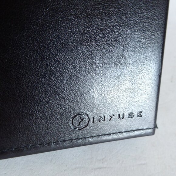 INFUSE BRAND BLACK LEATHER SPIRAL PRESENTATION BOOK SHEET PROTECTOR CASE BINDER - Picture 11 of 14